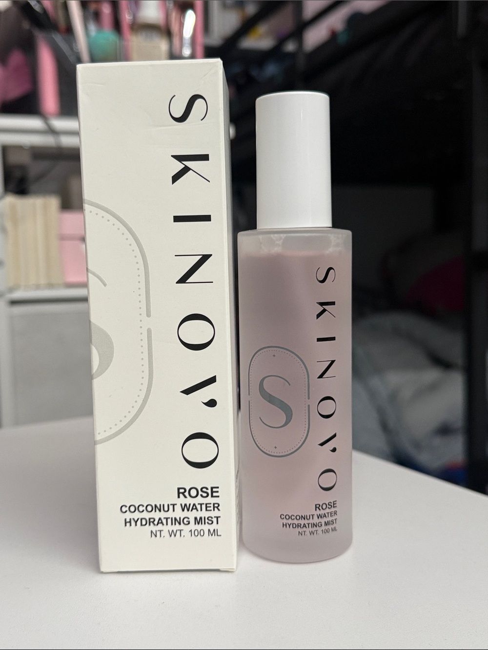 Skin Rose Coconut Water Hydrating Mist — Pale Pink and White